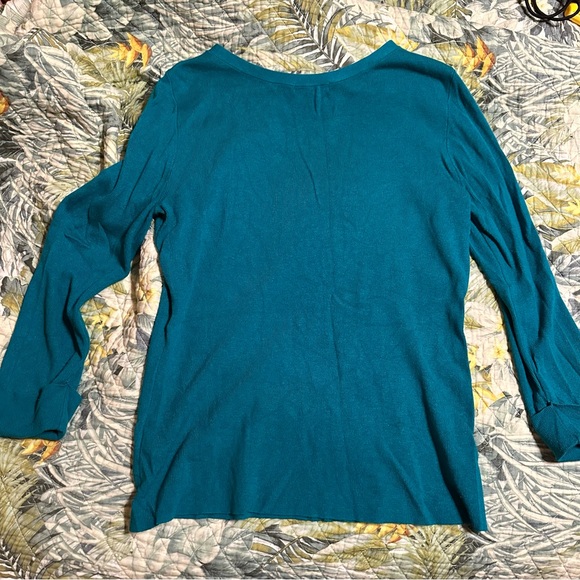 Set of 3 Roz & Ali zipper shoulder, lightweight sweaters, women’s size L - Picture 5 of 13